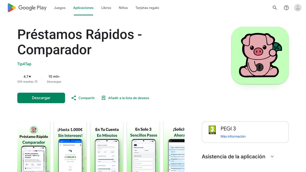 Préstamos Rápidos listing on Google Play