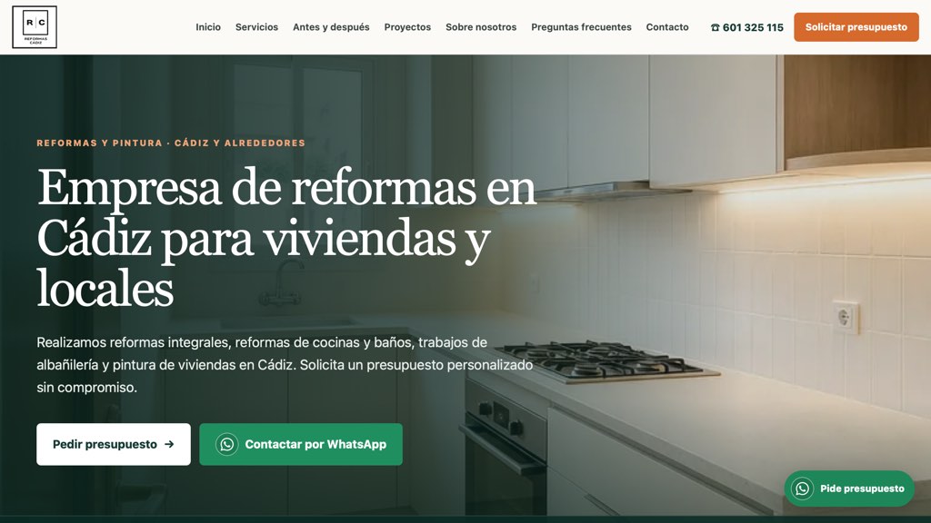 Reformas Cádiz homepage